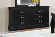 6 Drawer Wooden Dresser In Contemporary Style, Black