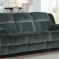 Microfiber Textured Fabric Reclining Sofa, Charcoal Black