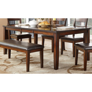 Mango Veneer Dining Table With a Sleek Surface, Cherry Brown