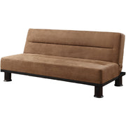 Microfiber Elegant Lounger With Column Legs, Brown