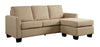 LinenLike Fabric Corner Sleeper Sofa With LShaped Design, Beige