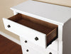 Transitional Solid Wood Chest With Five Drawers, White