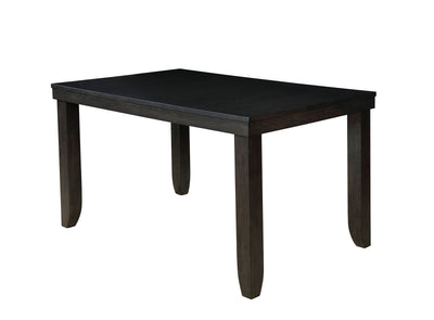 Wooden Counter Height Table with Tapered Legs, Dark Walnut Brown