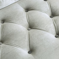 Button Tufted Fabric Upholstered Futon Sofa, Gray