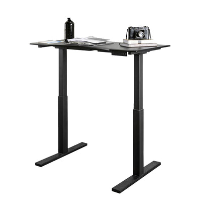 Minimalist Metallic Desk With Height Adjustable Function, Small, Black