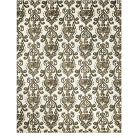 Transitional Style Nylon Area Rug With Latex Backing, Small, Brown and Ivory