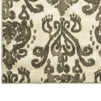 Transitional Style Nylon Area Rug With Latex Backing, Small, Brown and Ivory