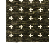 Modern Nylon Area Rug With Latex Backing, Medium, Black and Cream