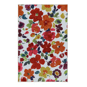Bright Floral Pattern Nylon Area Rug With Latex Backing, Medium, Multicolor