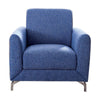 Fabric Upholstered Chair With Metal Feet In Blue