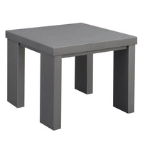 Aluminum Framed End Table with Plank Style Top, Gray