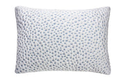 Stretch Knit Fabric Upholstered Kids Pillow With Memory Foam, Blue & White