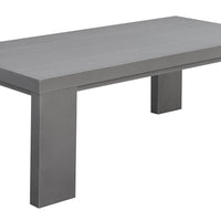 Aluminum Framed Coffee Table with Plank Style Top, Gray