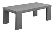Aluminum Framed Coffee Table with Plank Style Top, Gray