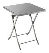Industrial Styled Metal Folding Table, Silver