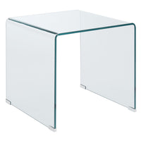 Contemporary Style Minimal Clear Glass End Table, Clear