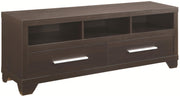 Modern & Minimal Style TV Console With Multi Shelves & Drawers, Cappuccino Brown