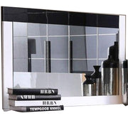 Modern Style Wooden Frame Mirror in Rectangular Shape, Black and White