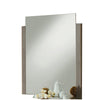 Vertically Wooden Framed Mirror In Contemporary Style, Gray