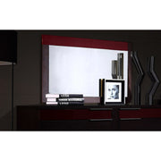Rectangular Wooden Frame Bedroom Mirror, Red and Brown