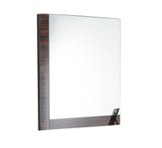 Square Mirror with L Shaped Wooden Frame, Brown