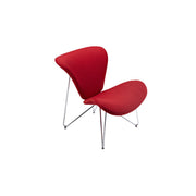 Polyester Upholstered Accent Chair with Hairpin Metal Legs, Red and Silver