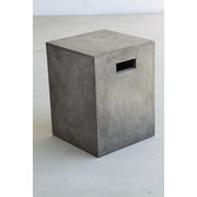 Concrete Dining Stool with Side Handles, Gray