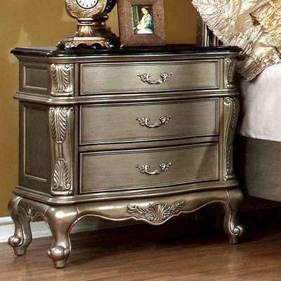Luxurious Night Stand In Gold Finish