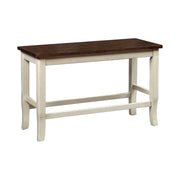 White And Cherry Counter Height Bench