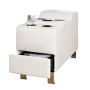 Bonded Leather White Speaker Console