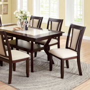 Two Color Dining Table, Dark Cherry & Ivory Finish