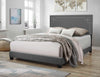 80" X 86" X 50" Gray Fabric Upholstered (Bed) Wood Leg Eastern King Bed