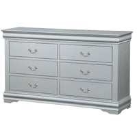 18" X 60" X 34" Platinum Wood Dresser