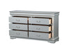 18" X 60" X 34" Platinum Wood Dresser