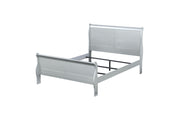 62" X 90" X 47" Platinum Wood Queen Bed