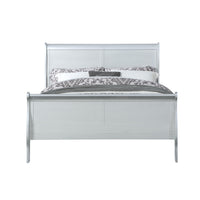 62" X 90" X 47" Platinum Wood Queen Bed