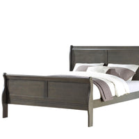 62" X 90" X 47" Dark Gray Wood Queen Bed