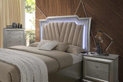 83" X 95" X 69" Pu Champagne Wood Upholstered (Hb) Led California King Bed
