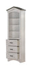 14" X 24" X 78" Weathered White Washed Gray Wood Bookcase