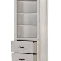 14" X 24" X 78" Weathered White Washed Gray Wood Bookcase