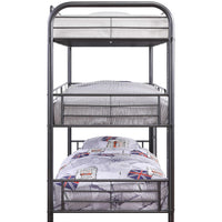 42" X 79" X 74" Gunmetal Metal Triple Bunk Bed - Twin