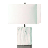 8" X 13" X 25" White Brushed Nickel Metal Shade Table Lamp