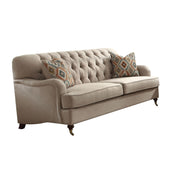 38" X 85" X 37" Beige Fabric Upholstery Sofa w-2 Pillows