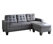 32" X 81" X 35" Gray Linen Upholstery Sectional Sofa