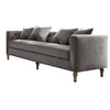34" X 84" X 31" Gray Velvet Upholstery Sofa w-4 Pillows