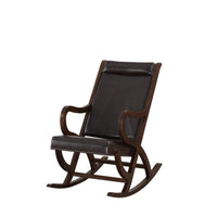 22" X 36" X 38" Espresso PU Walnut Wood Upholstered (Seat) Rocking Chair