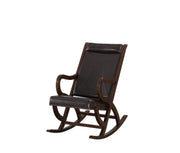 22" X 36" X 38" Espresso PU Walnut Wood Upholstered (Seat) Rocking Chair