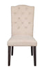 26" X 21" X 41" Beige Linen Weathered Espresso Wood Upholstery Side Chair (Set-2)