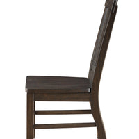 22" X 19" X 40" Rustic Walnut Wood Side Chair (Set-2)