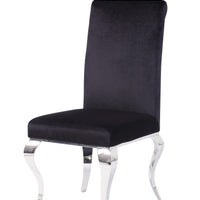 17" X 20" X 44" Fabric Stainless Steel Upholstered (Seat) Side Chair (Set-2)